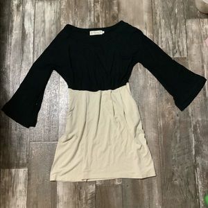 Hawaiian Boutique Fighting Eel Boho Bell Sleeve Mini Dress With Pockets Small